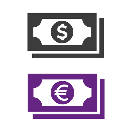 Money icon on white background. Vector Illustrationのイラスト素材