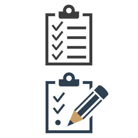 Checklist icon on white background. Vector illustrationのイラスト素材