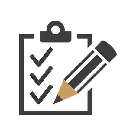 Checklist icon on white background. Vector illustrationのイラスト素材