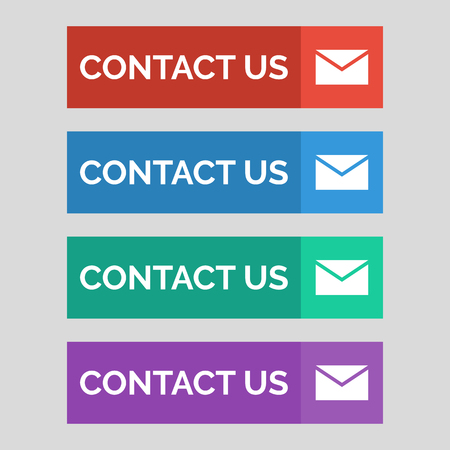 Contact us flat buttons on grey background. Vector illustrationのイラスト素材