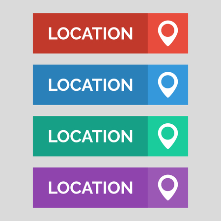 Location flat button on grey background. Vector illustrationのイラスト素材