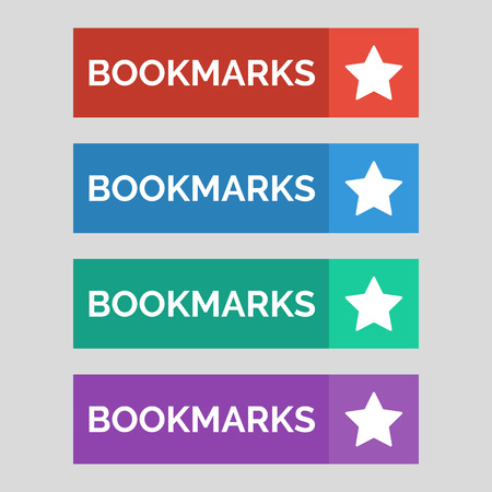 Bookmarks flat buttons on grey background. Vector illustrationのイラスト素材
