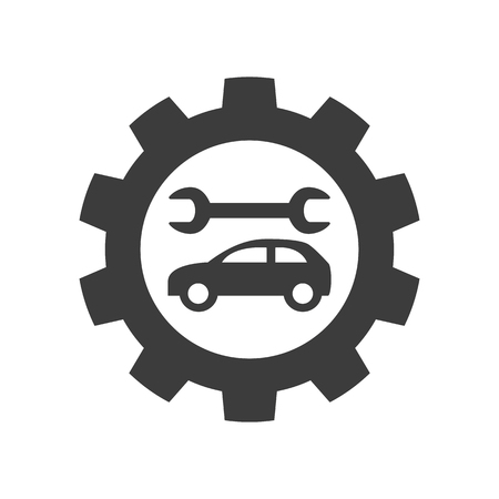 Car service icon on white background. Vector illustrationのイラスト素材