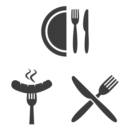 Restaurant icons set on white background. Vector illustrationのイラスト素材