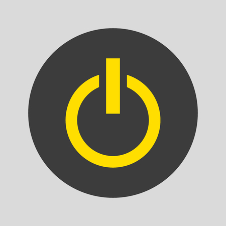 Power button icon on grey background. Vector illustrationのイラスト素材