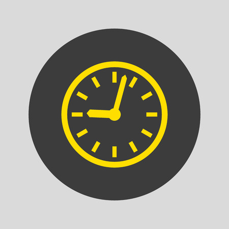 Clock icon on gray background. Vector illustrationのイラスト素材