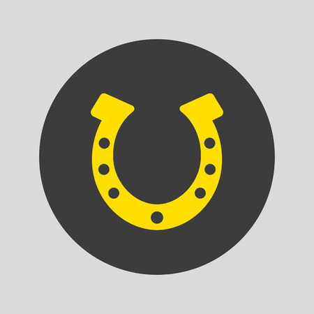 Horseshoe icon on grey background. Vector illustrationのイラスト素材