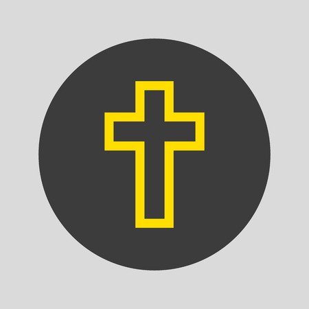 Religion cross icon on gray background. Vector illustrationのイラスト素材
