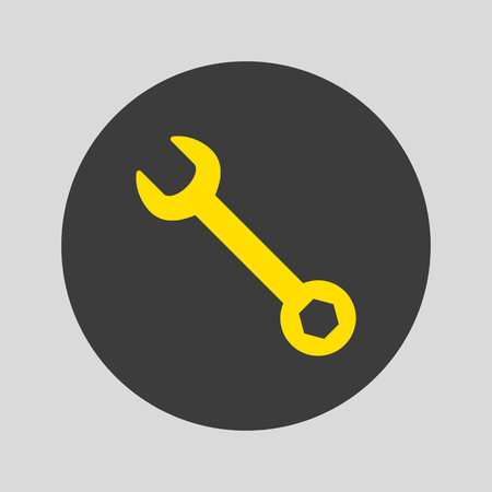 Wrench icon on gray background. Vector illustrationのイラスト素材