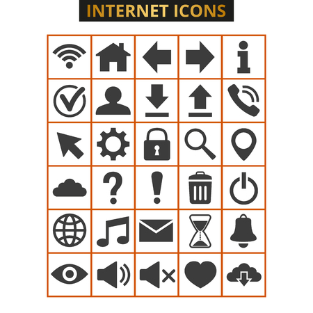 Web icons set on white background. Vector illustrationのイラスト素材