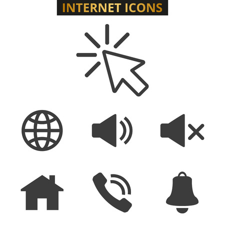 Web icons set on white background. Vector illustrationのイラスト素材