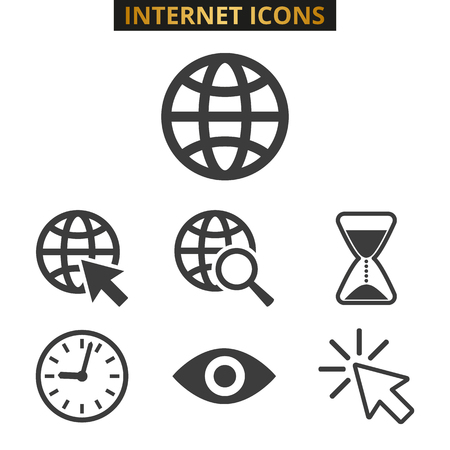Web icons set on white background. Vector illustrationのイラスト素材