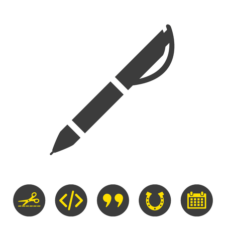 Pen icon on white background. Vector illustrationのイラスト素材
