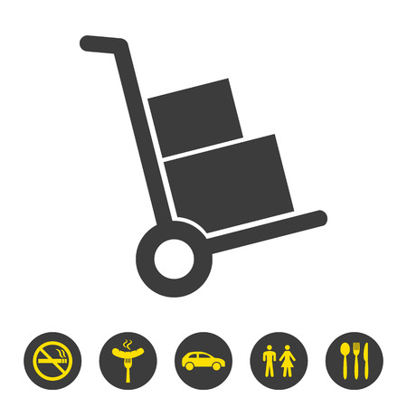 Handcart icon on white background. Vector illustrationのイラスト素材