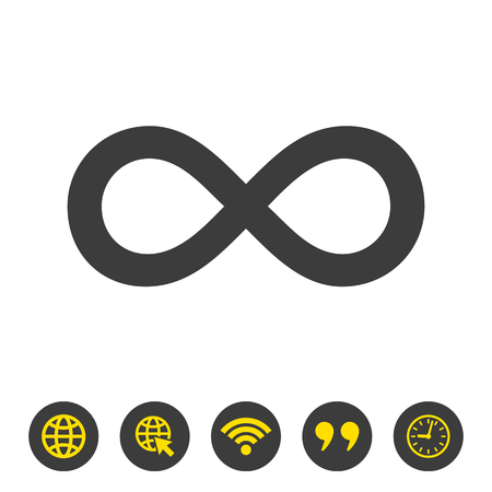 Infinity icon on white background. Vector illustrationのイラスト素材