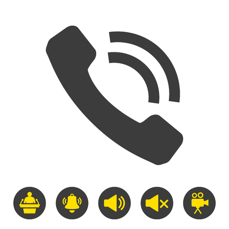 Call icon on white background. Vector illustrationのイラスト素材