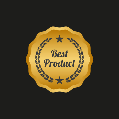 Best product label on black background. Vector illustrationのイラスト素材