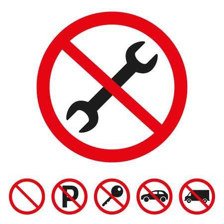 No repair sign on white background. Vector illustrationのイラスト素材