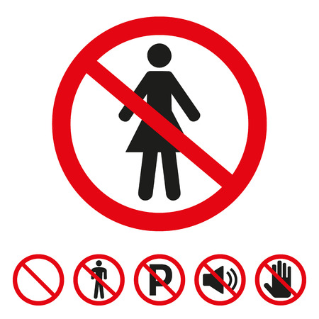 No woman sign on white background. Vector illustrationのイラスト素材