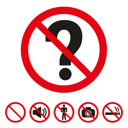 Do not ask questions sign on white background. Vector illustrationのイラスト素材