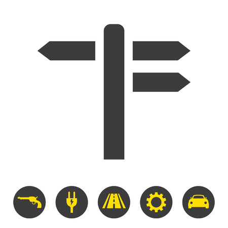 Signpost icon on white background. Vector illustrationのイラスト素材