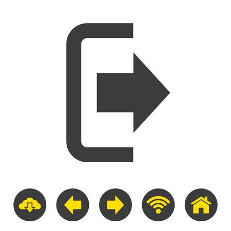 The exit icon on white background. Vector illustrationのイラスト素材