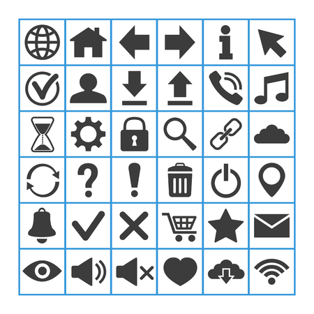 Web icons set on white background. Vector illustrationのイラスト素材