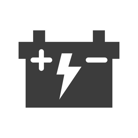 Car battery icon on white background. Vector illustrationのイラスト素材