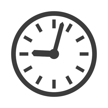 Clock icon on white background. Vector illustrationのイラスト素材