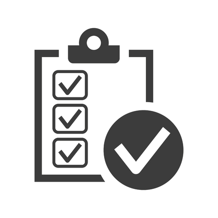 Checklist icon on white background. Vector illustrationのイラスト素材