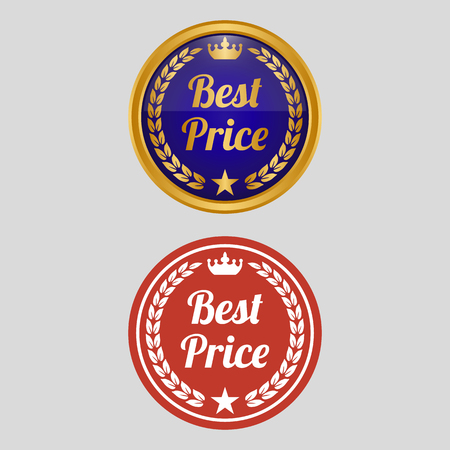 Best price label on grey background. Vector illustrationのイラスト素材