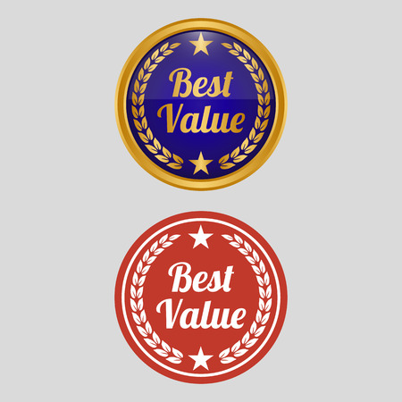 Best value label on grey background. Vector illustrationのイラスト素材