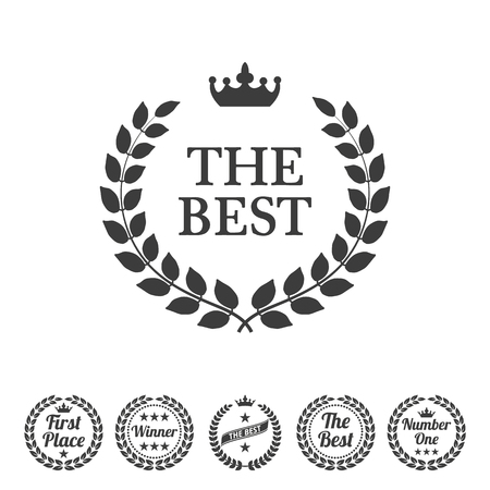 Laurel wreath on white background. Vector illustrationのイラスト素材
