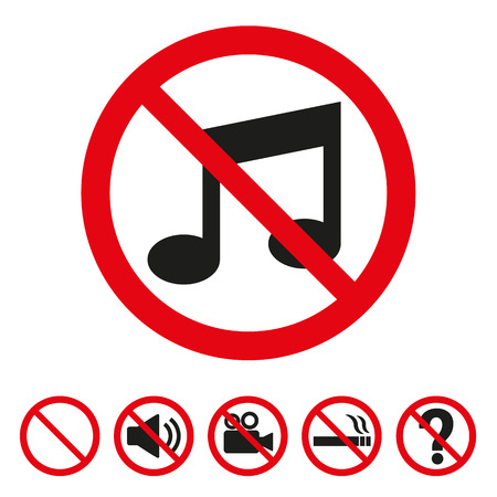 No music sign on white background. Vector illustrationのイラスト素材
