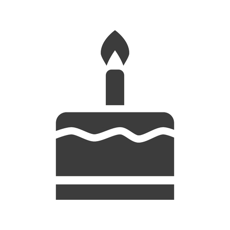 Birthday cake icon on white background. Vector illustrationのイラスト素材
