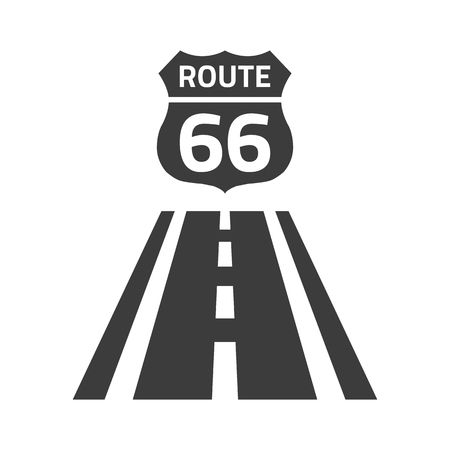 Route 66 sign on white background.のイラスト素材