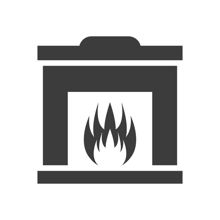Fireplace icon on white background.のイラスト素材