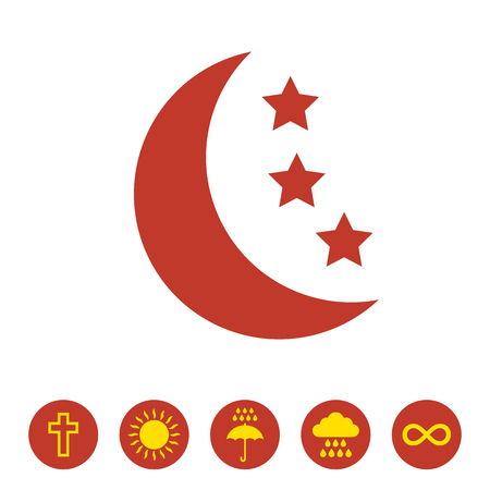 Half moon icon on white background.のイラスト素材