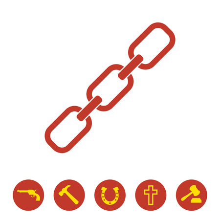 Chain icon on white background. Vector illustrationのイラスト素材