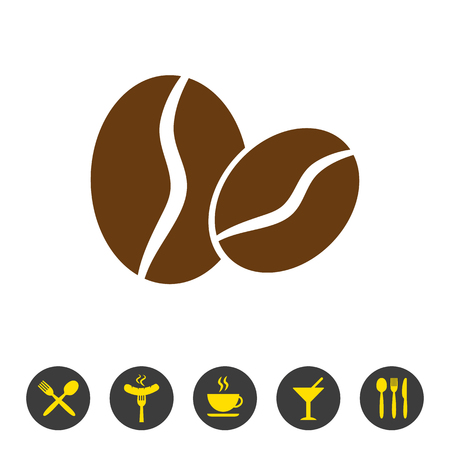 Coffee bean icon on white background.のイラスト素材