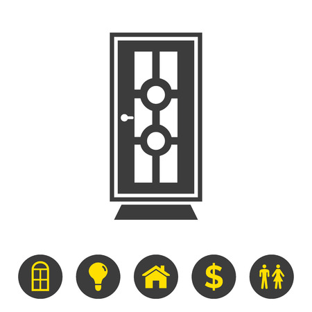 Door icon on white background.のイラスト素材