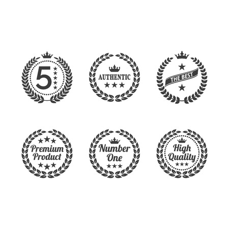 Set of laurel wreaths on white background.のイラスト素材