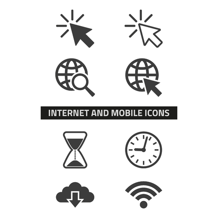 Web icons set on white background.のイラスト素材