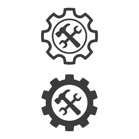 Service tool icons on white background. Vector illustrationのイラスト素材