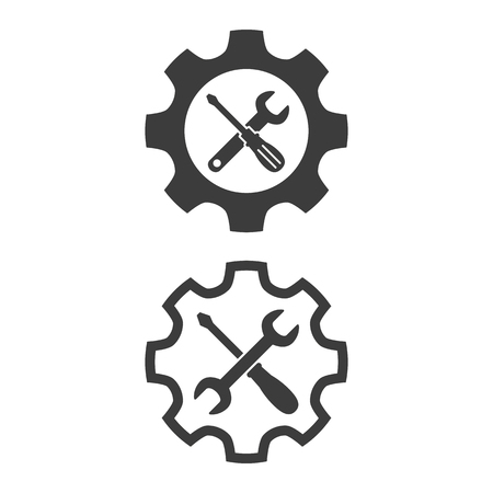 Service tool icons on white background. Vector illustrationのイラスト素材