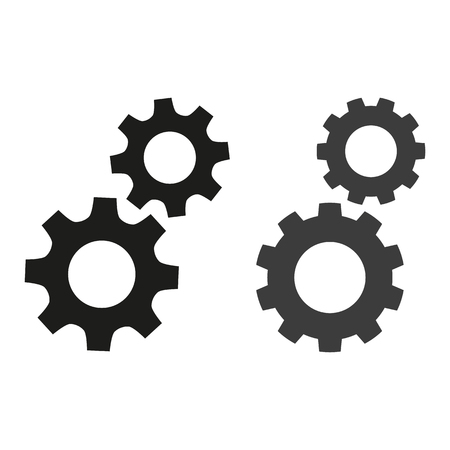 Gears flat icons on white background. Vector illustrationのイラスト素材