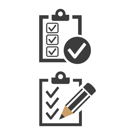 Checklist icon on white background. Vector illustrationのイラスト素材