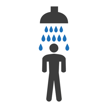 Man taking shower icon.のイラスト素材