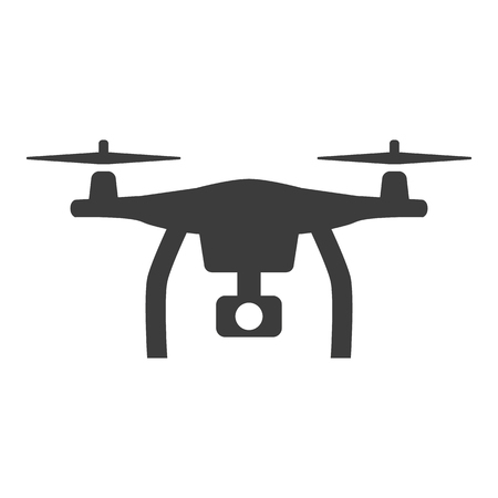 Drone quadrocopter icon on white background.のイラスト素材