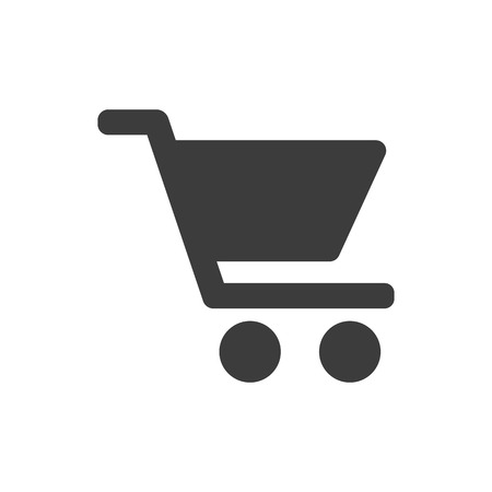 Shopping cart icon on white background. Vector illustrationのイラスト素材